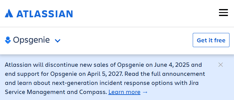 OpsGenie Closure Announcement