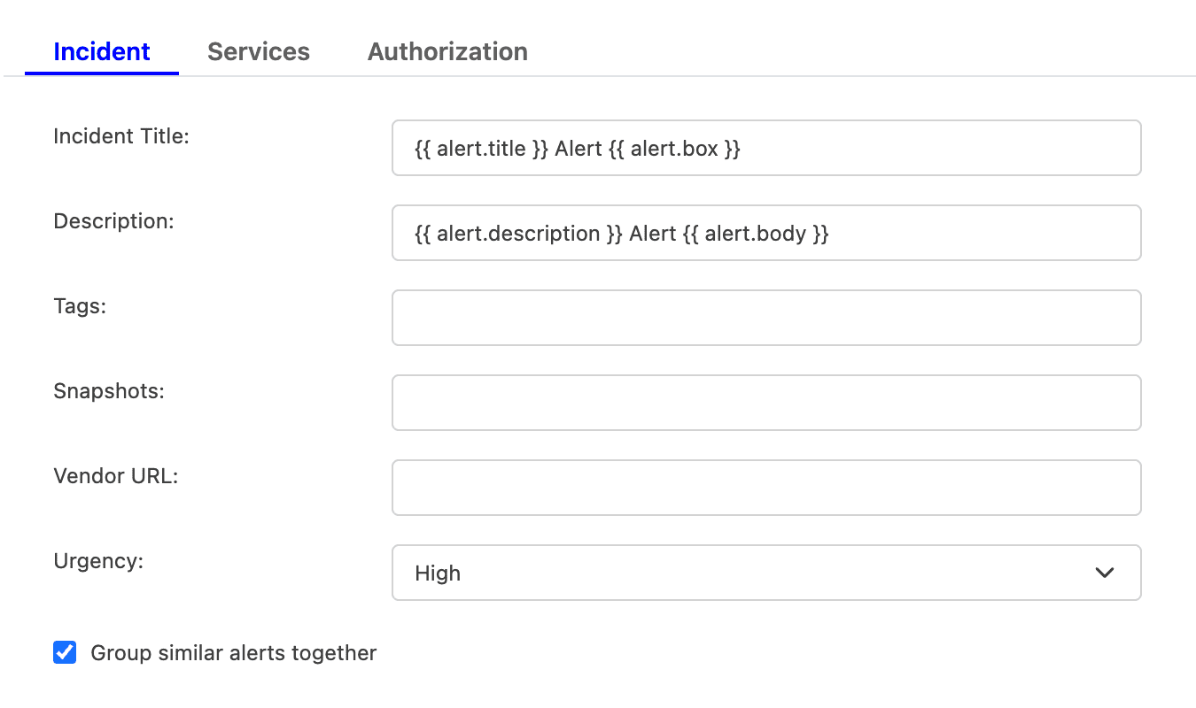 Incoming Webhook Incident Tab