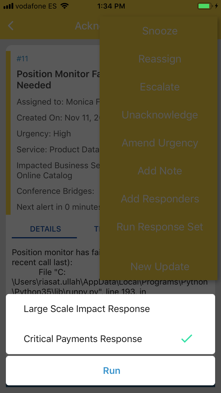 Mobile Incident Run Response Set