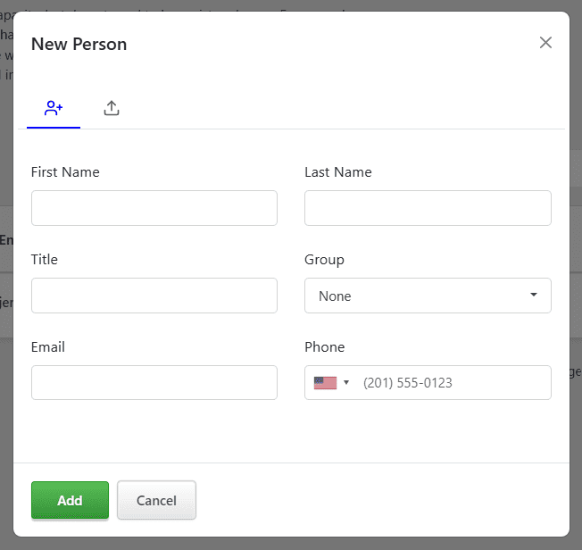 Add New Person (Manual Entry)