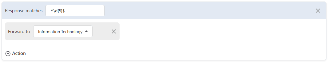 IVR Options Regular Expression Response