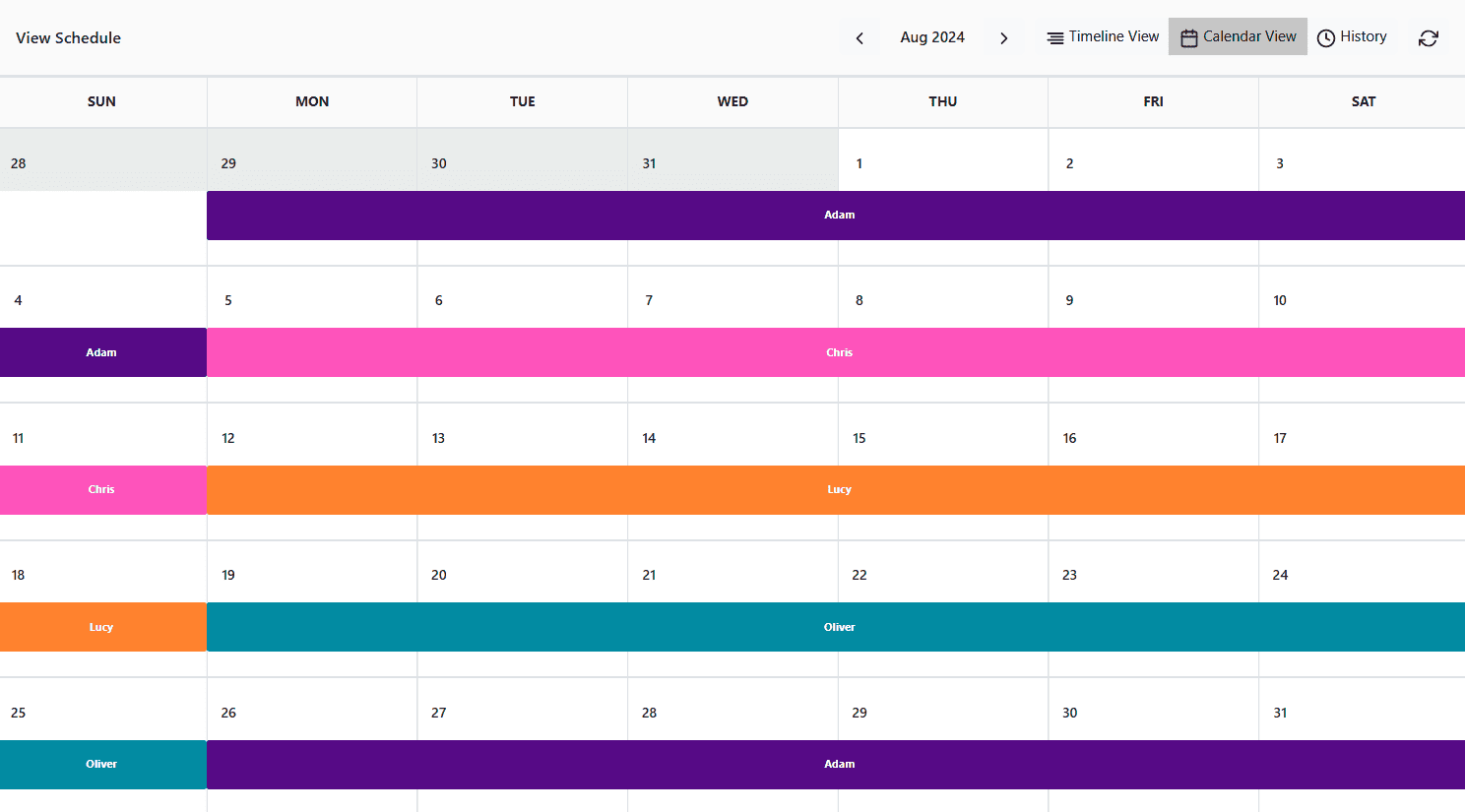 Schedule 24 hour 1