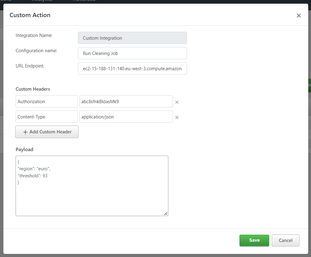 Execute custom actions to mitigate