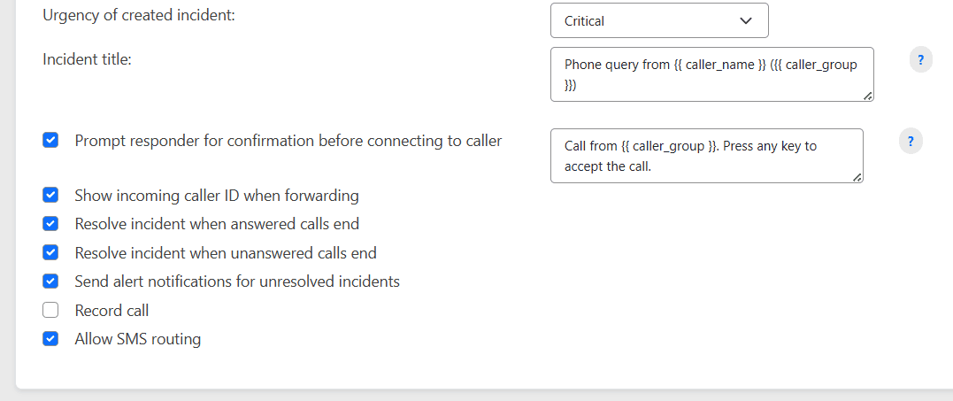 SMS Routing Settings