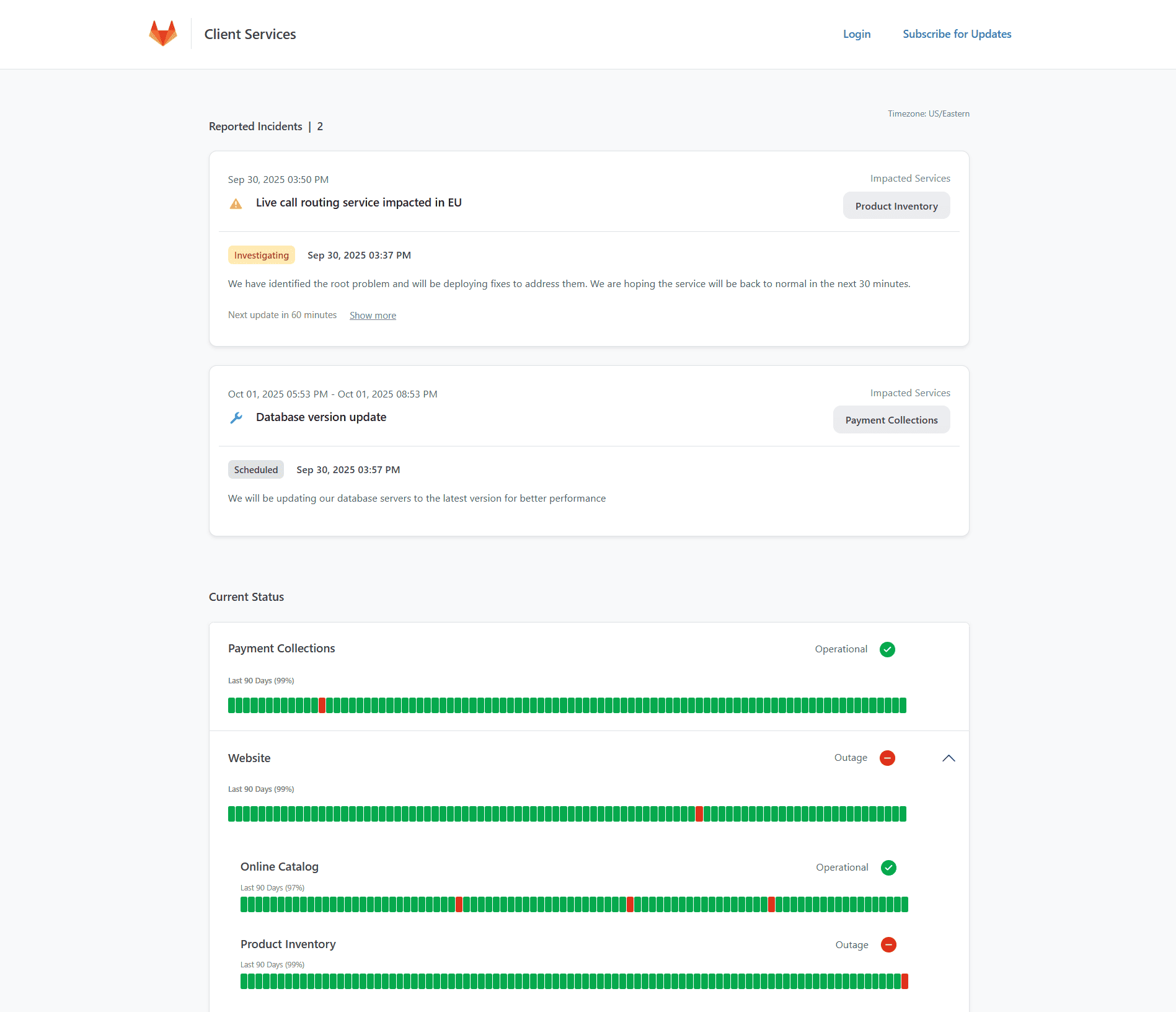 Status Page Impacted