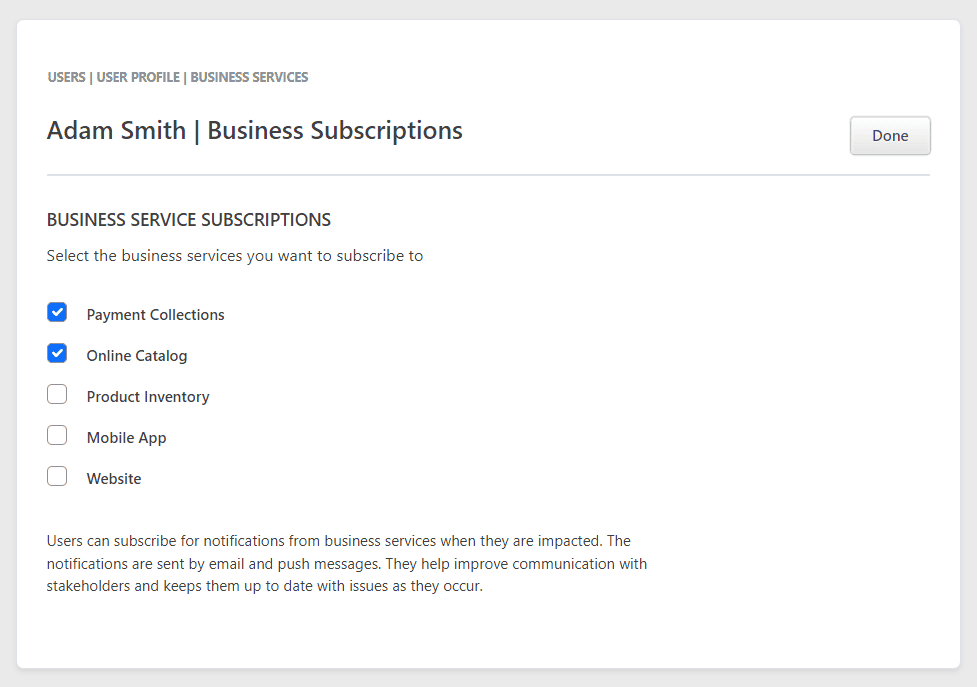 Business Subscriptions