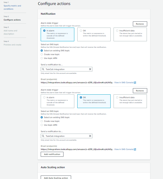 AWS CloudWatch Integration Step 5