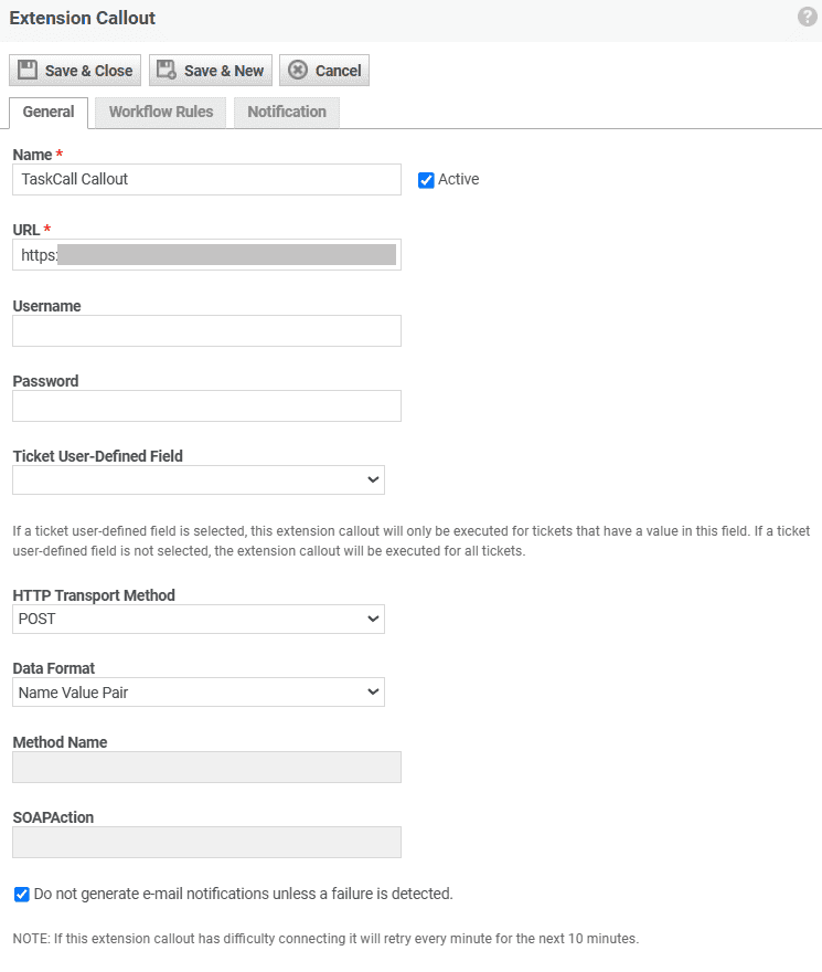 Autotask create extension callout