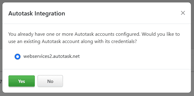 Autotask Integration Step 2