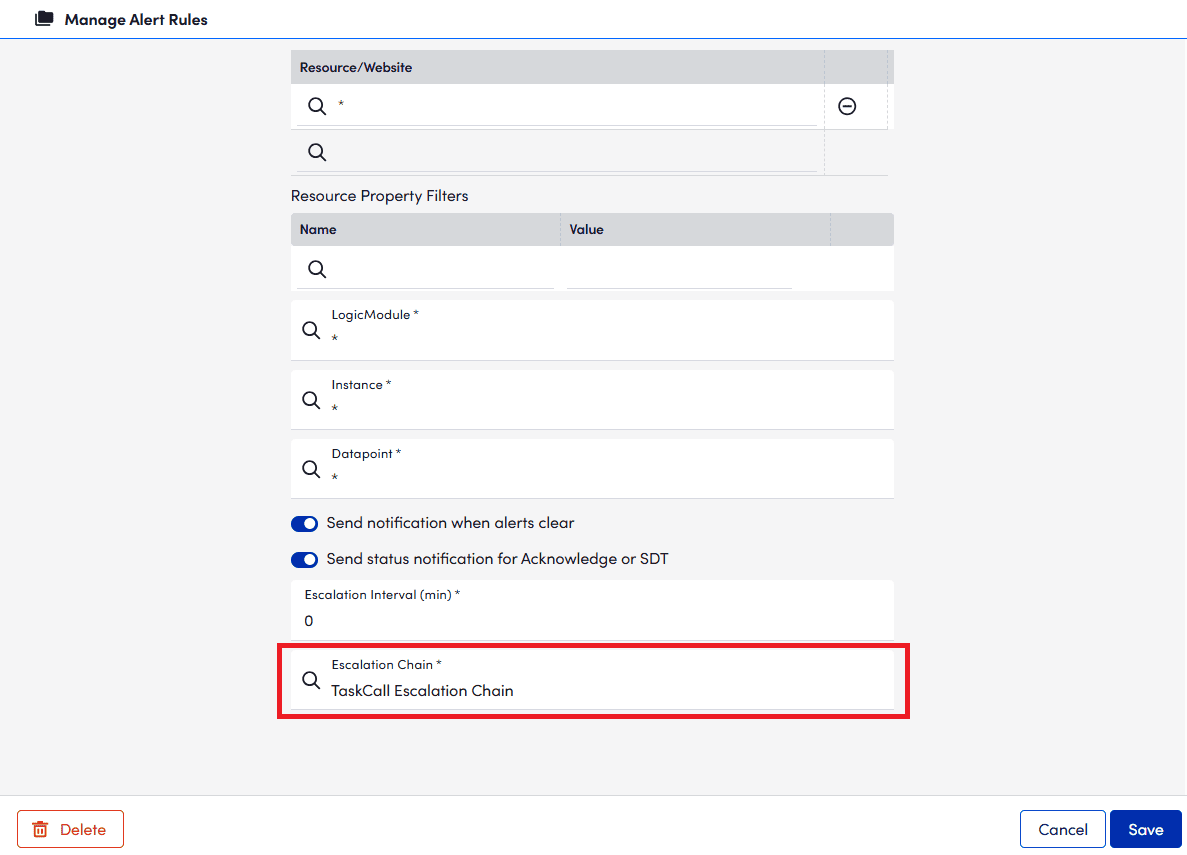 LogicMonitor Alert Rules