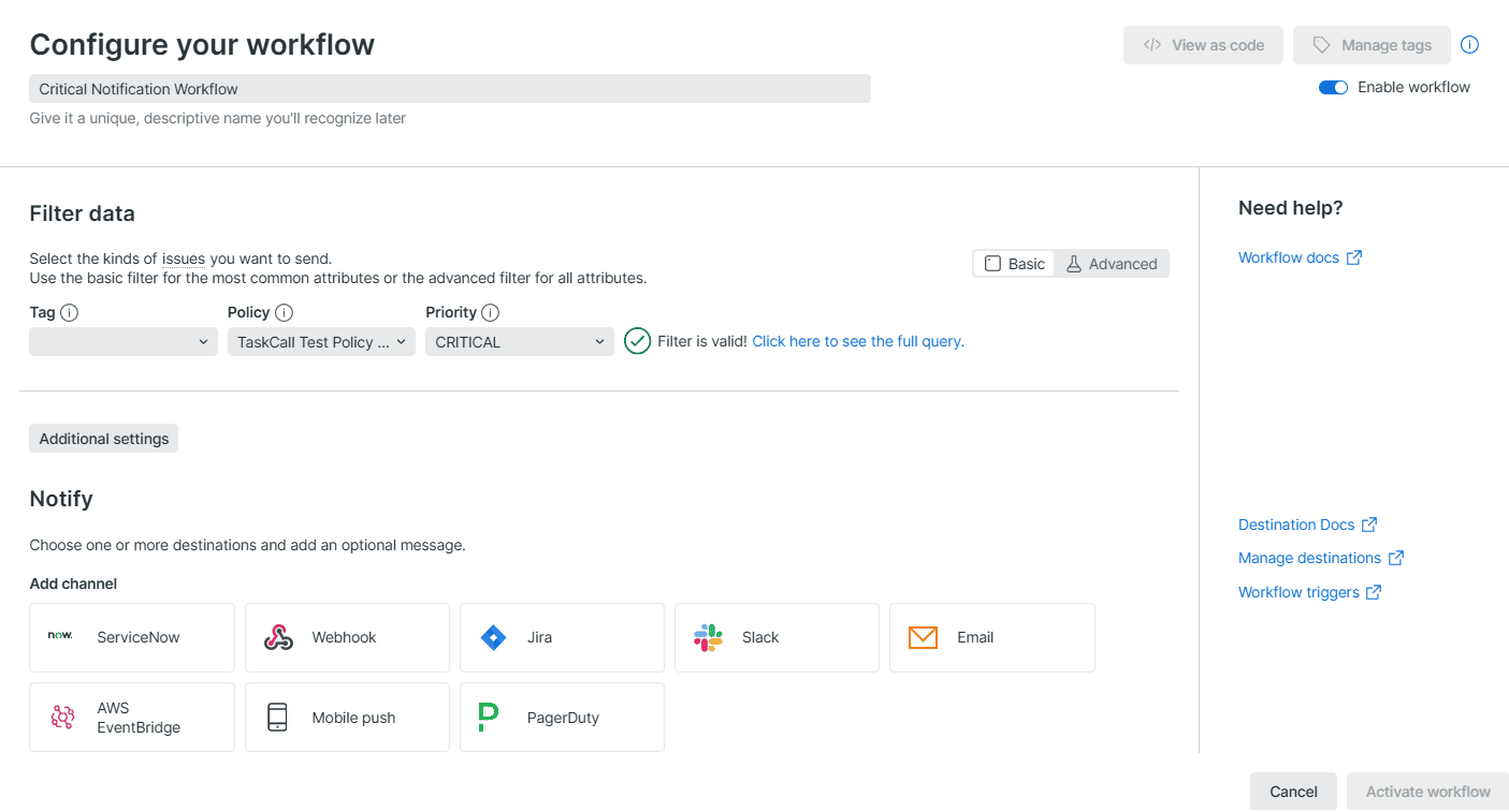 New Relic Workflow