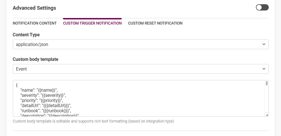 SolarWinds Custom Trigger Notification